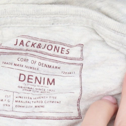 Jack & Jones Men's XL Beige Sports Graphic T-Shirt