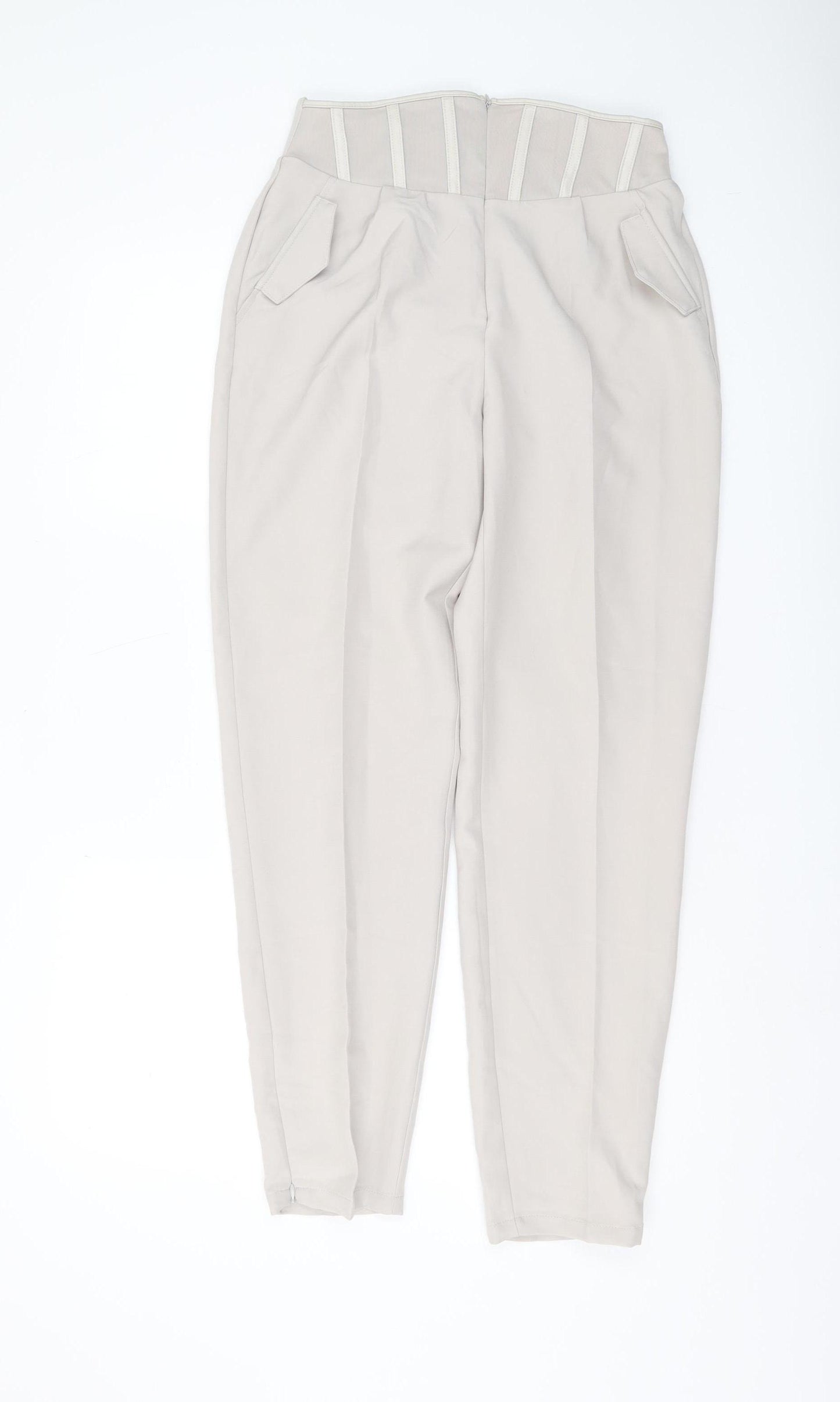 Manière De Voir Women's Beige High-Rise Trousers Size 10