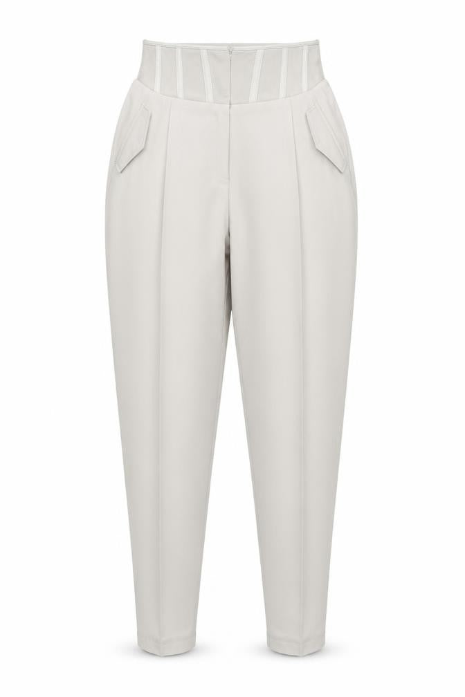 Manière De Voir Women's Beige High-Rise Trousers Size 10
