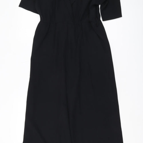 Weekday Women's Black Jumpsuit, Size 8, Wide-Leg, Collared