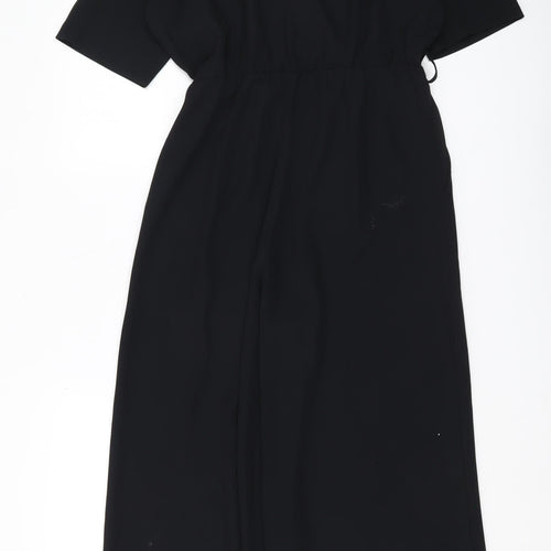 Weekday Women's Black Jumpsuit, Size 8, Wide-Leg, Collared