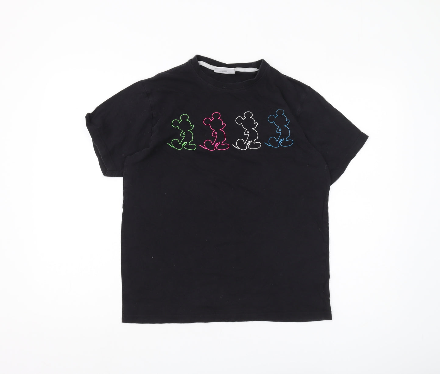 Disney Black T-Shirt Unisex S Cartoon Tee