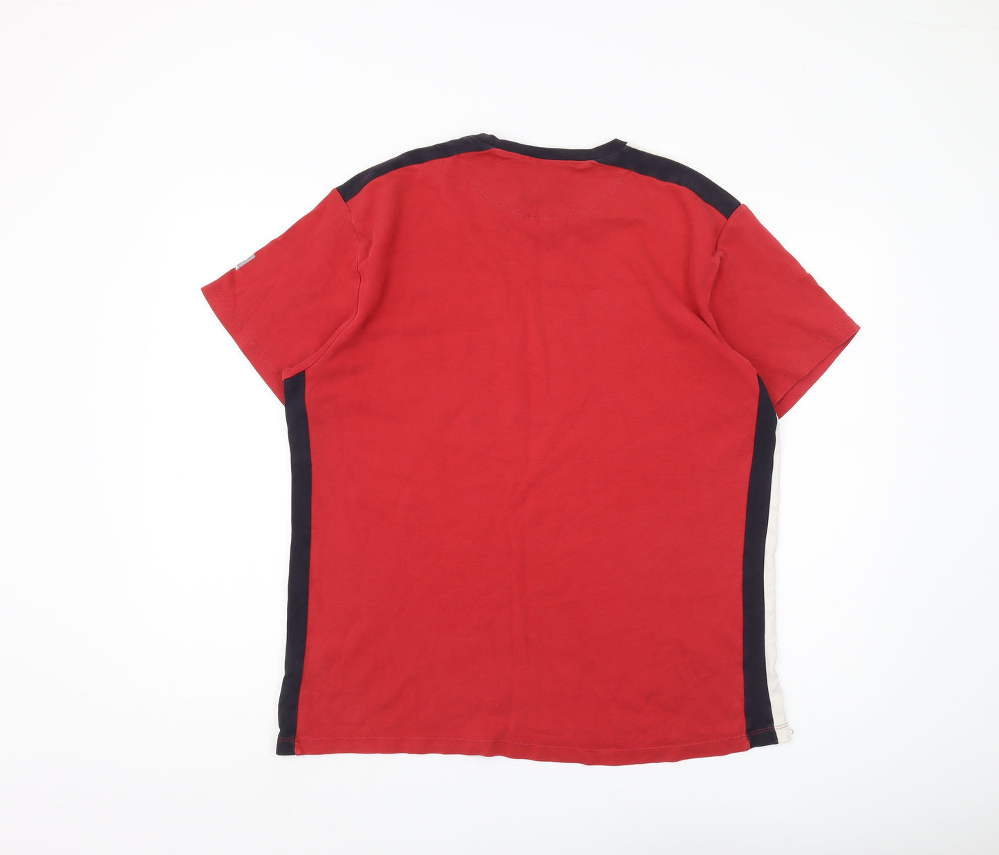 French Connection Men's XL Red Cotton Colourblock T-Shirt