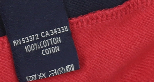 French Connection Men's XL Red Cotton Colourblock T-Shirt
