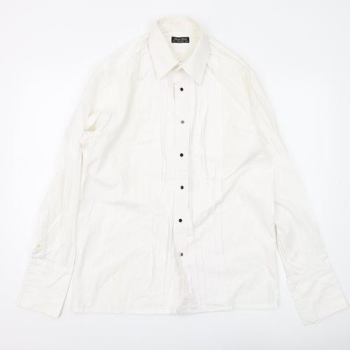Moss Bros Men's White 15.5 Button-Up Casual Shirt
