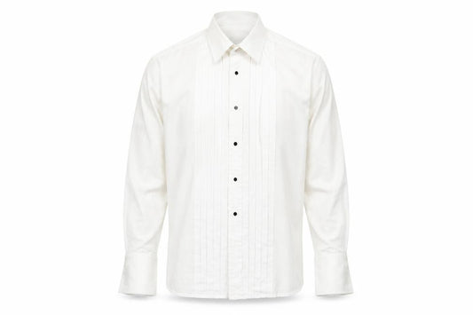 Front view of Moss Bros Men's White 15.5 Button-Up Casual Shirt