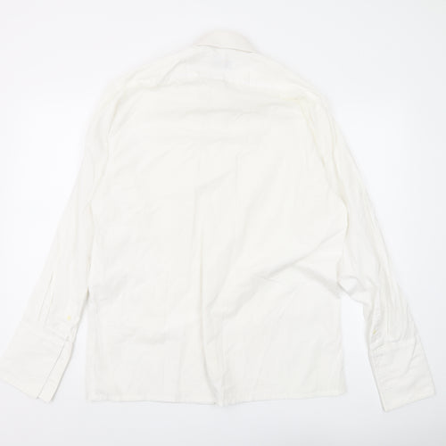Moss Bros Men's White 15.5 Button-Up Casual Shirt