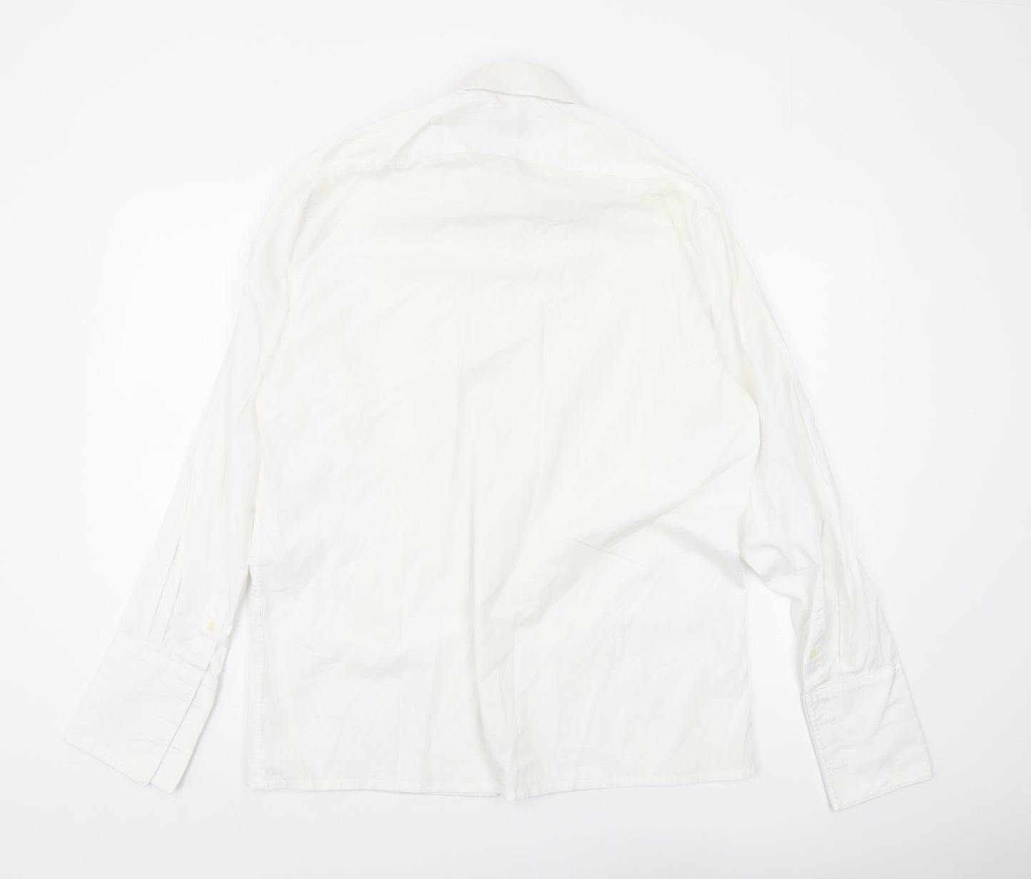 Moss Bros Men's White 15.5 Button-Up Casual Shirt