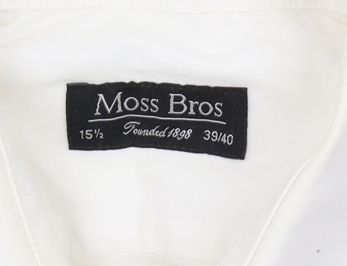 Moss Bros Men's White 15.5 Button-Up Casual Shirt