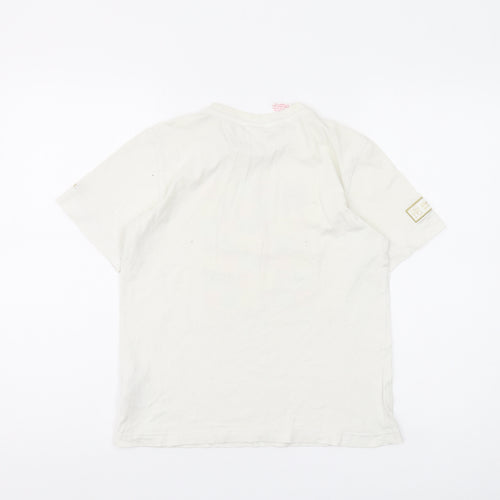 Adidas Boys' White Olympic Graphic T-Shirt, Size 12 - Casual Style