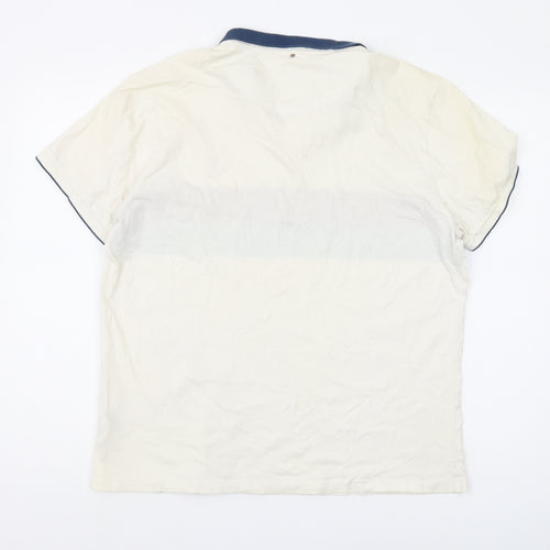 Pretty Green Men's XL White Colourblock Polo Shirt