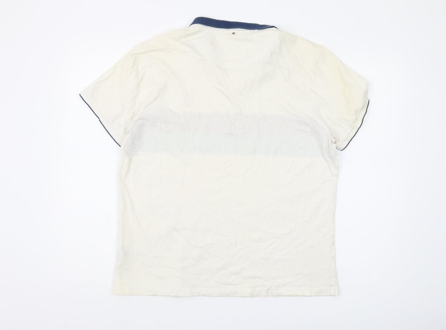 Pretty Green Men's XL White Colourblock Polo Shirt