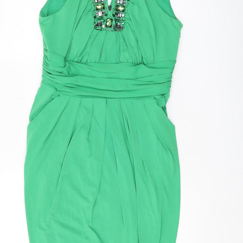 Alexon Women's Green Blouson Party Dress Size 14