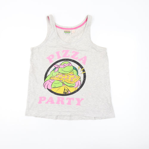 Nickelodeon Women's Grey TMNT Tank Top Size 10