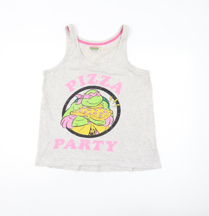 Nickelodeon Women's Grey TMNT Tank Top Size 10