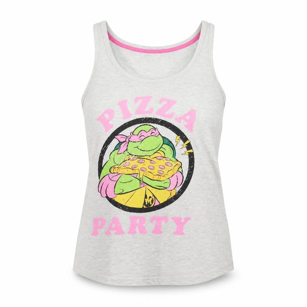 Front view of Nickelodeon Women's Grey TMNT Tank Top, size 10
