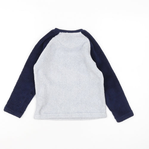 Marvel Boys Grey Navy Captain America Pullover Sweatshirt, 6 Years