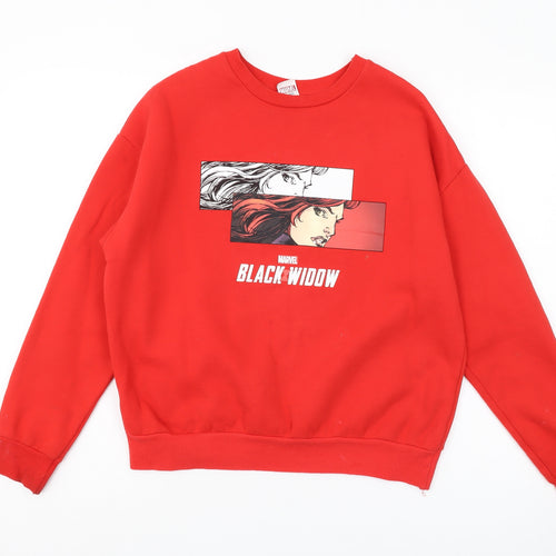 Marvel Unisex Red Black Widow Pullover Sweatshirt S