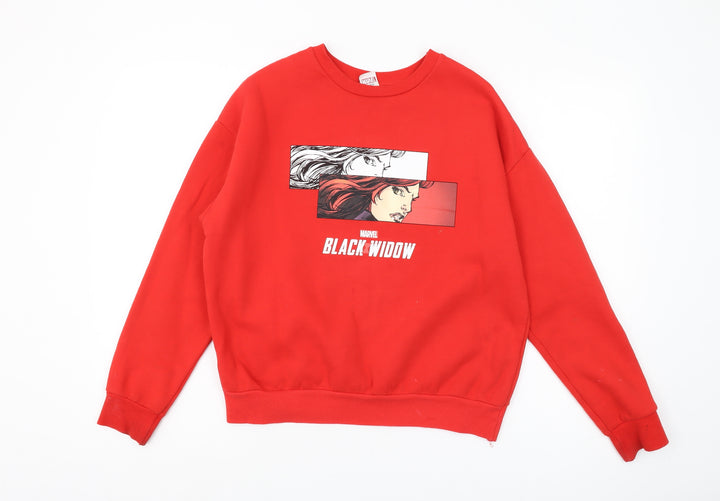 Marvel Unisex Red Black Widow Pullover Sweatshirt S