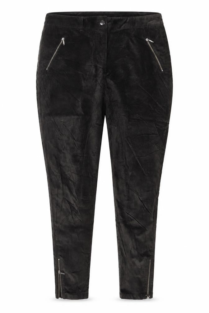 Front view of Laura Ashley Black Women's Jeans, size 14, Ankle Zip