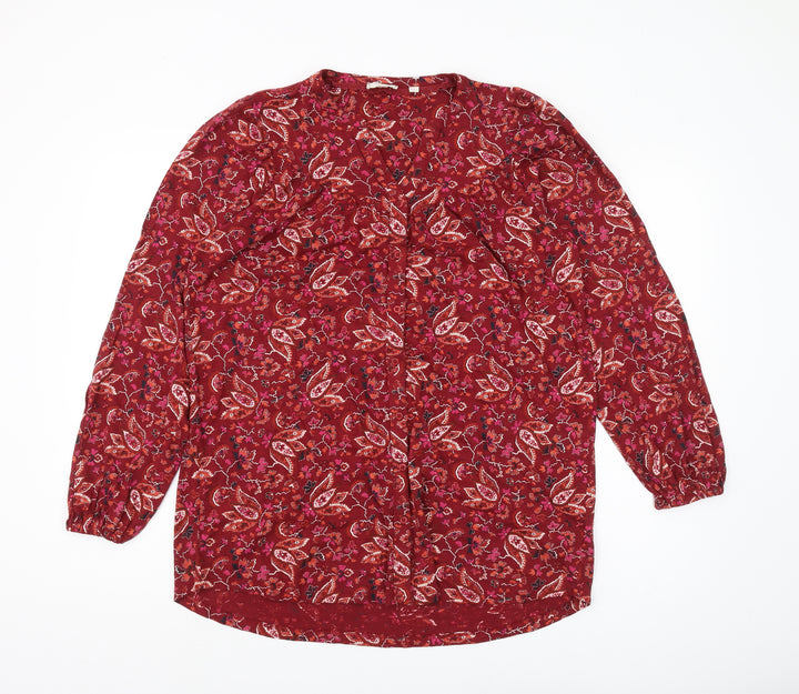 Fat Face Women's Red Floral Blouse Size 8