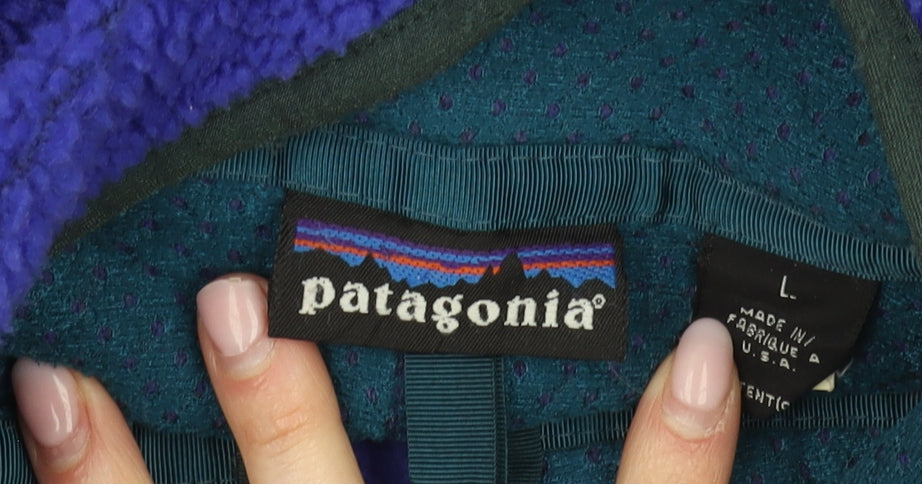 Patagonia Men's Purple Fleece Jacket L - Vintage Style