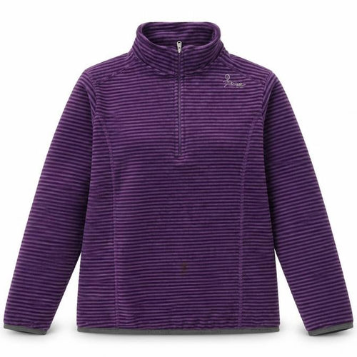 TOG 24 Women's Purple Striped Fleece Half Zip Sweatshirt - Size 8