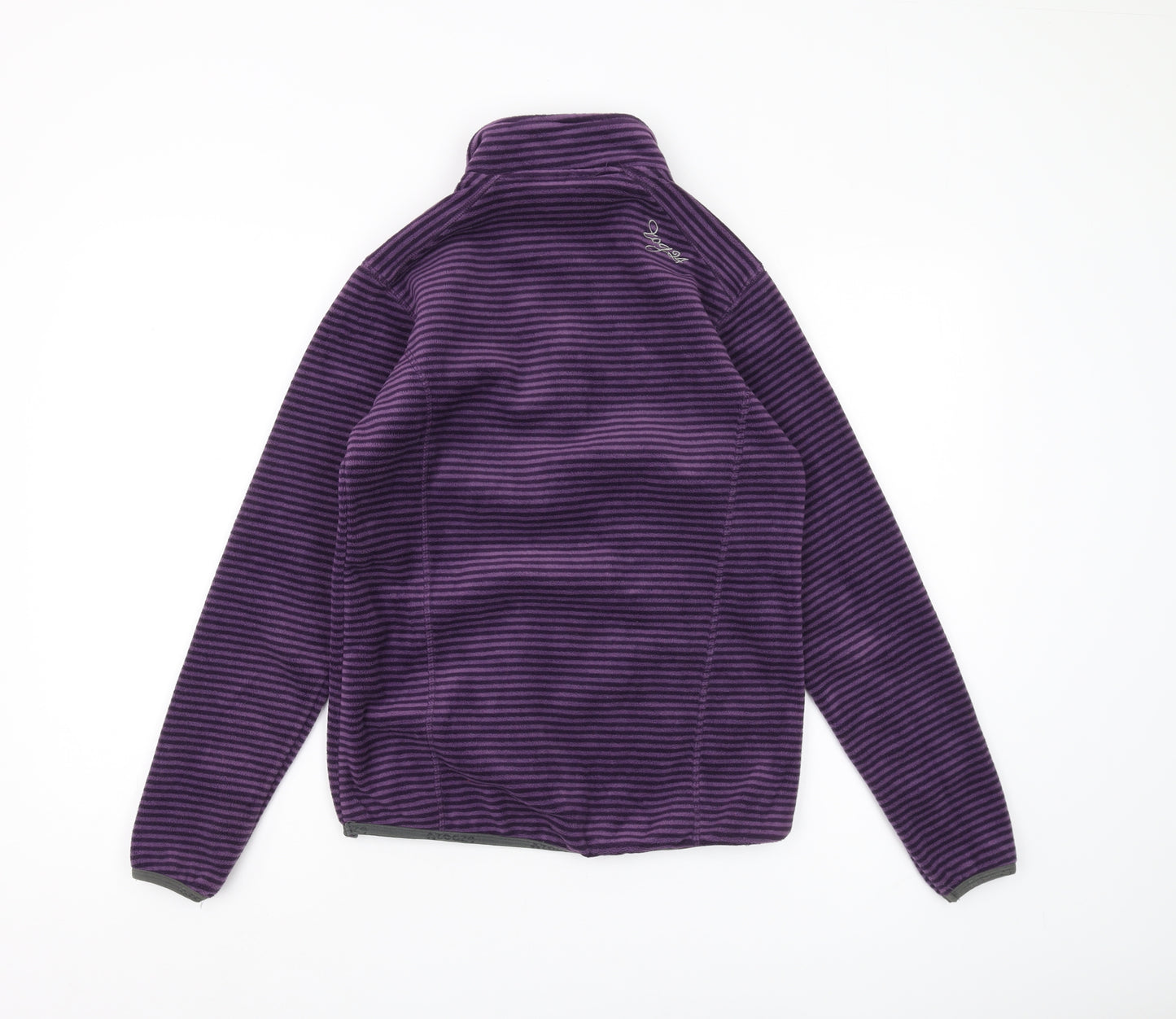 TOG 24 Women's Purple Striped Fleece Half Zip Sweatshirt - Size 8