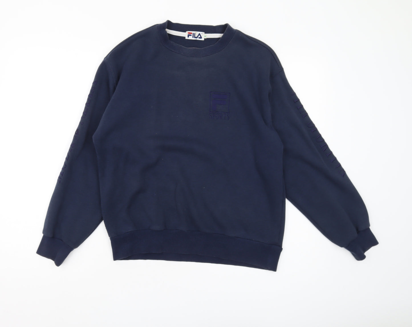 Fila Men's Blue Sweatshirt M Pullover Logo Crew Neck