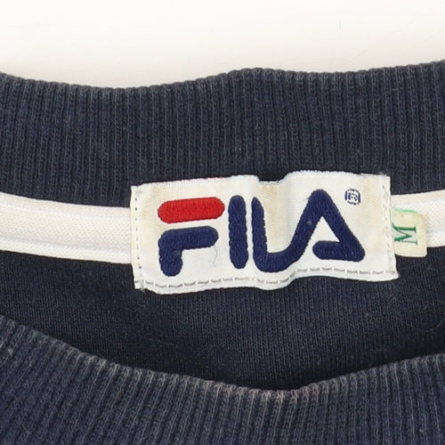 Fila Men's Blue Sweatshirt M Pullover Logo Crew Neck