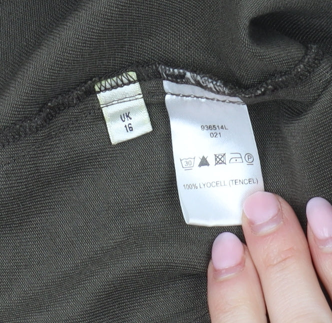 Viyella Women's Petite Green Animal Print Jacket, Size 16