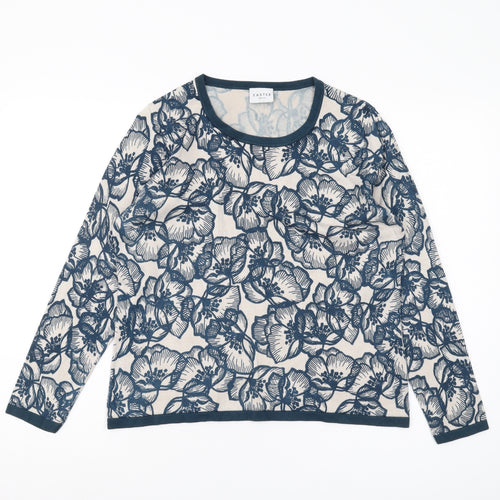 Eastex Women's Blue Floral Pullover Jumper Size 12