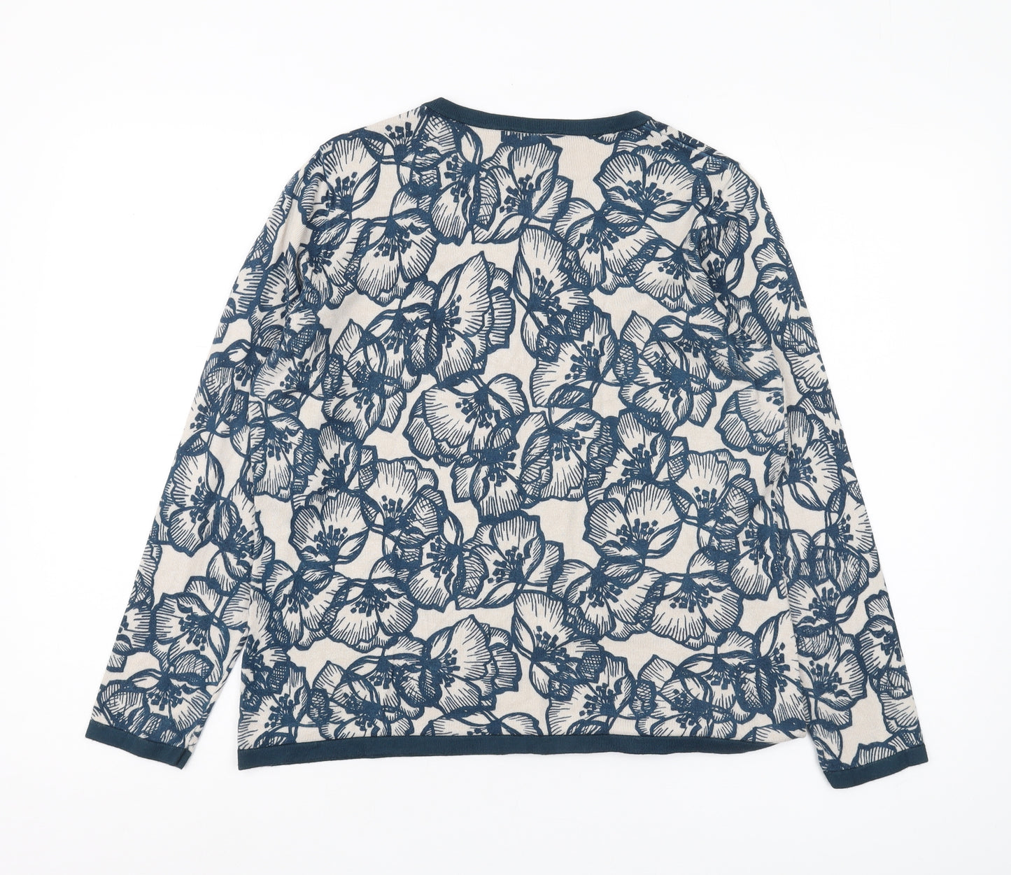 Eastex Women's Blue Floral Pullover Jumper Size 12