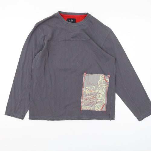 Jasper Conran Boys Grey Long Sleeve Graphic T-Shirt 11-12 Yrs