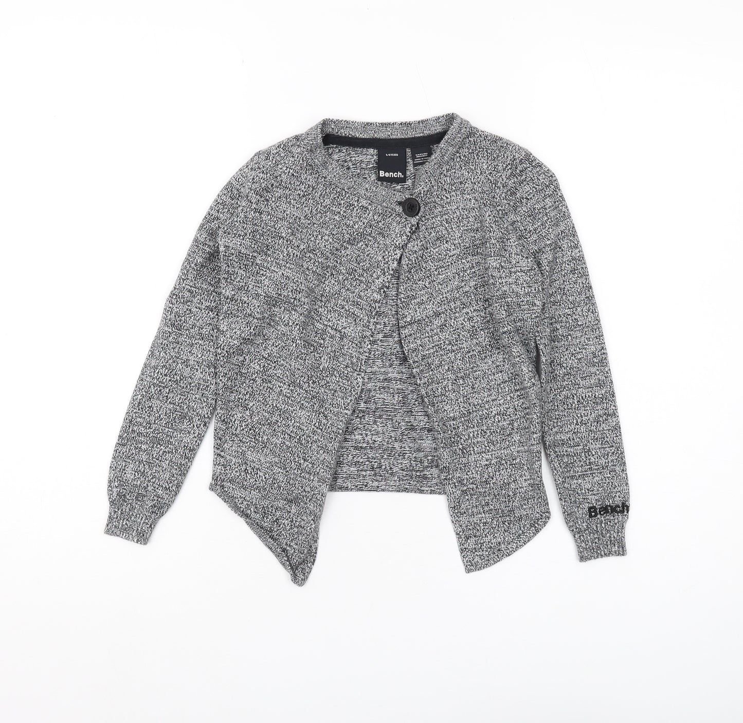 Bench Girls Grey Cardigan 5-6 Years - Casual Long Sleeve