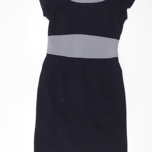 Laura Ashley Women's Black Grey Sheath Dress Size 10