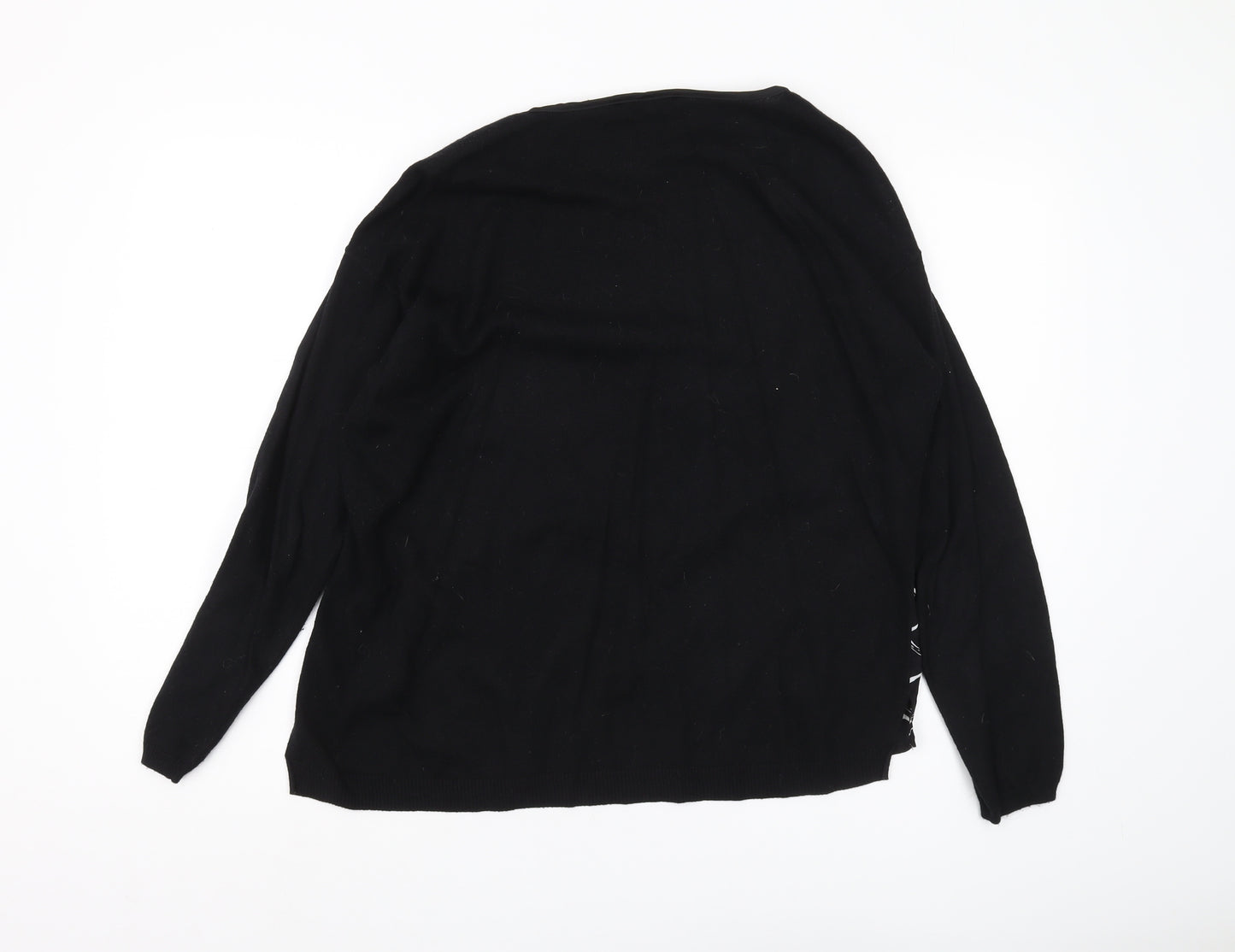 Jasper Conran Women's Black Geometric Pullover Jumper Size 14