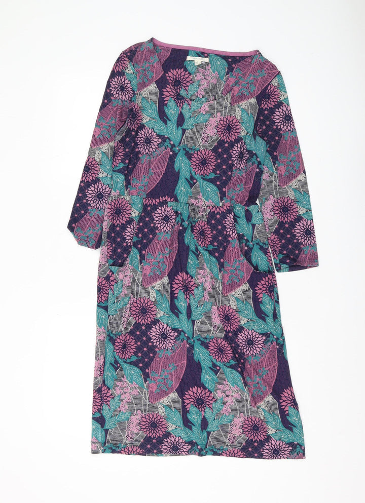 White Stuff Women's Multicoloured Floral Tunic Blouse UK 10
