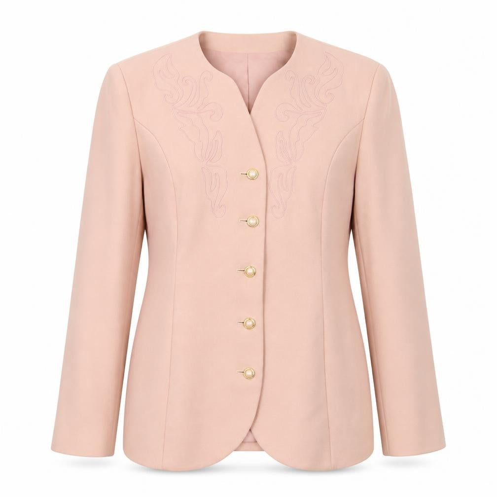 Front view of Eastex Women's Pink Blazer UK, size 12, Classic Style