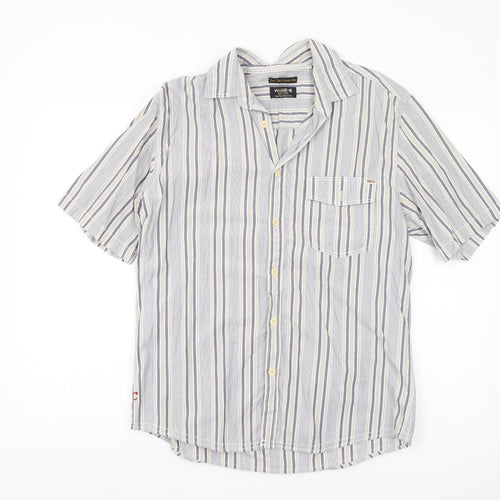 Jack & Jones Men's Beige Striped Cotton Shirt, S/S
