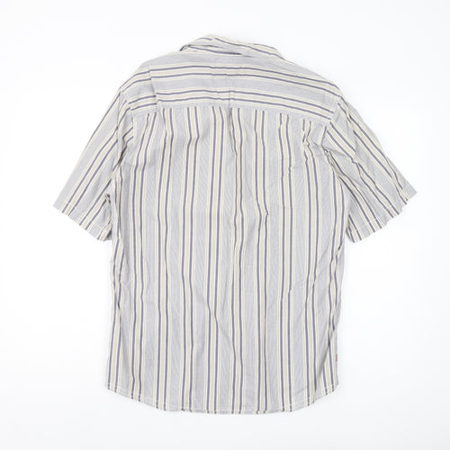 Jack & Jones Men's Beige Striped Cotton Shirt, S/S