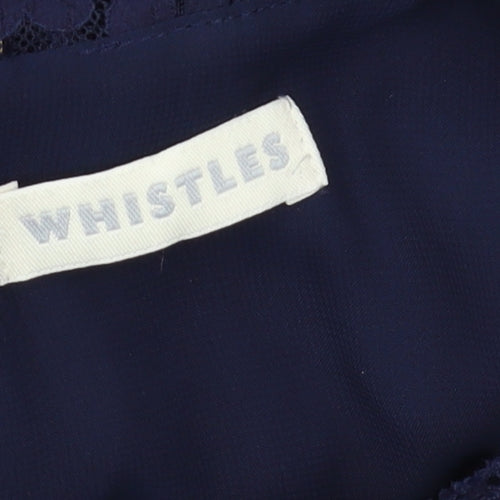Whistles Women's Blue A-Line Lace Knee Length Dress Size 10
