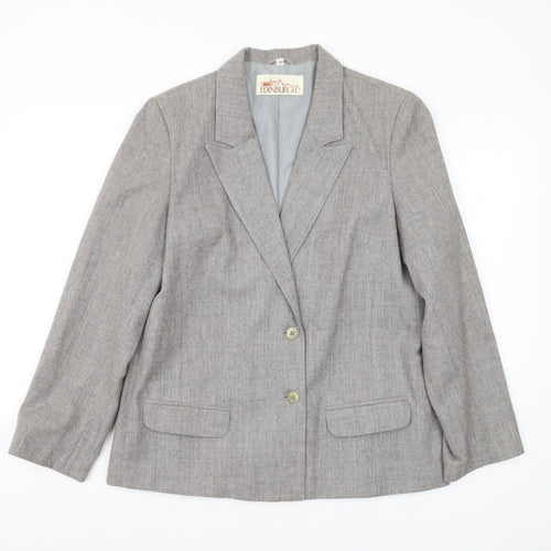 Edinburgh Women's Grey Wool Blazer Size 14 UK