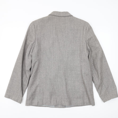 Edinburgh Women's Grey Wool Blazer Size 14 UK