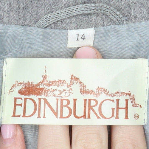 Edinburgh Women's Grey Wool Blazer Size 14 UK