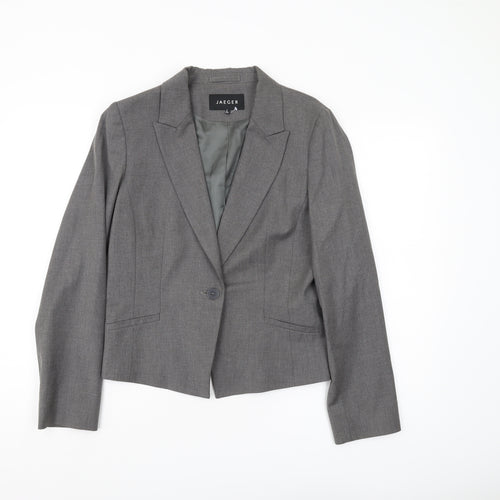 Jaeger Women's Grey Trouser Suit Blazer UK 12