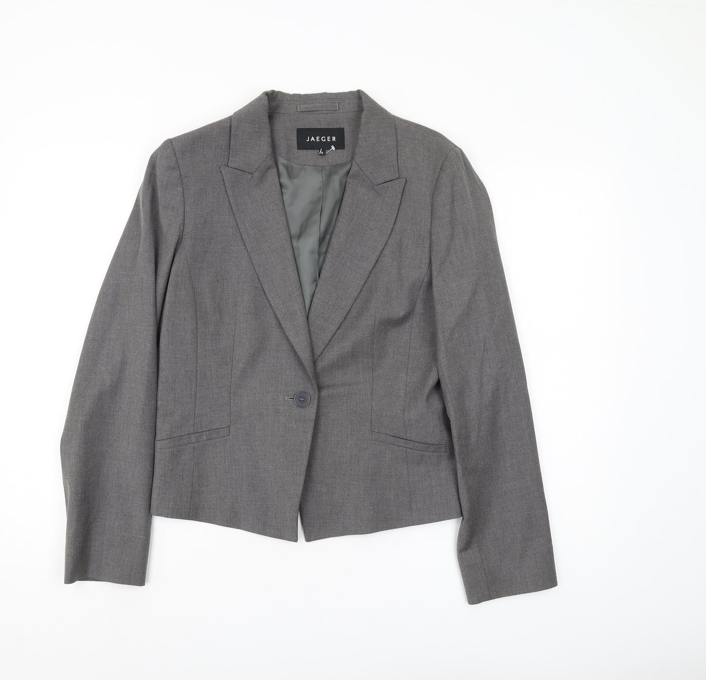Jaeger Women's Grey Trouser Suit Blazer UK 12