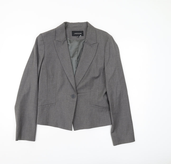 Jaeger Women's Grey Trouser Suit Blazer UK 12