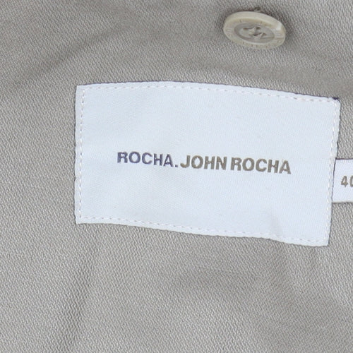 Rocha John Rocha Beige Linen Blazer - Men's 40 Regular