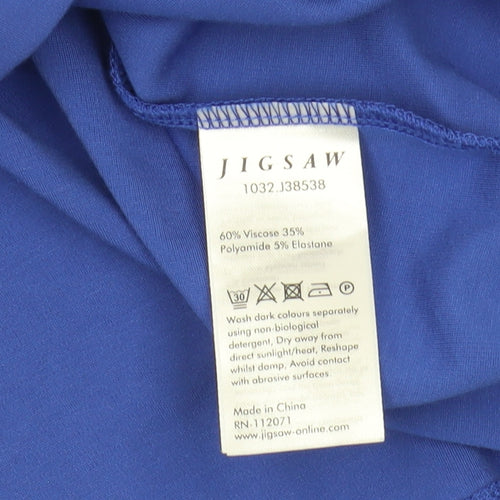 Jigsaw Women's Blue Sheath Dress, Size S, Knee-Length, 3/4 Sleeve